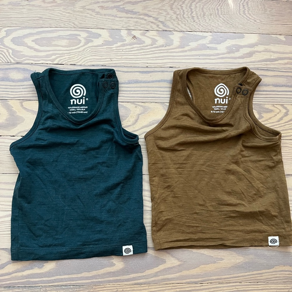 Nui Organics Wool Silk Racerback Tanks